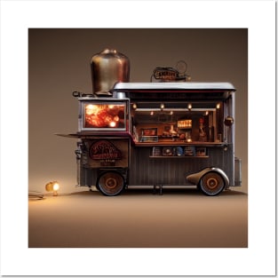 Steampunk Tokyo Ramen Food Truck Posters and Art